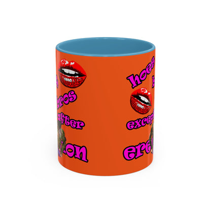 hoes b4 bros - Accent Mug (orange)