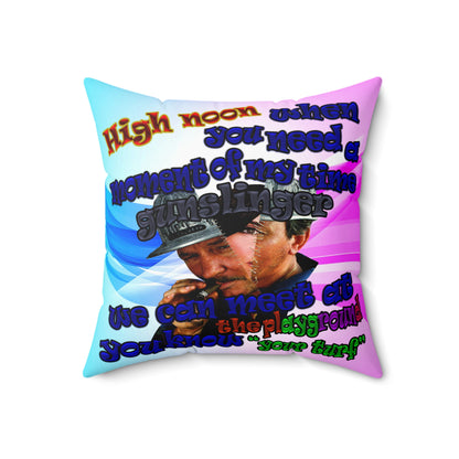 high noon - Spun Polyester Square Pillow - (light blue-pink wave)