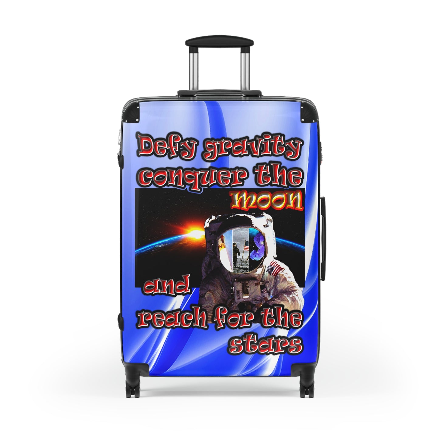 defy conquer reach - Suitcase (blue-white wave)