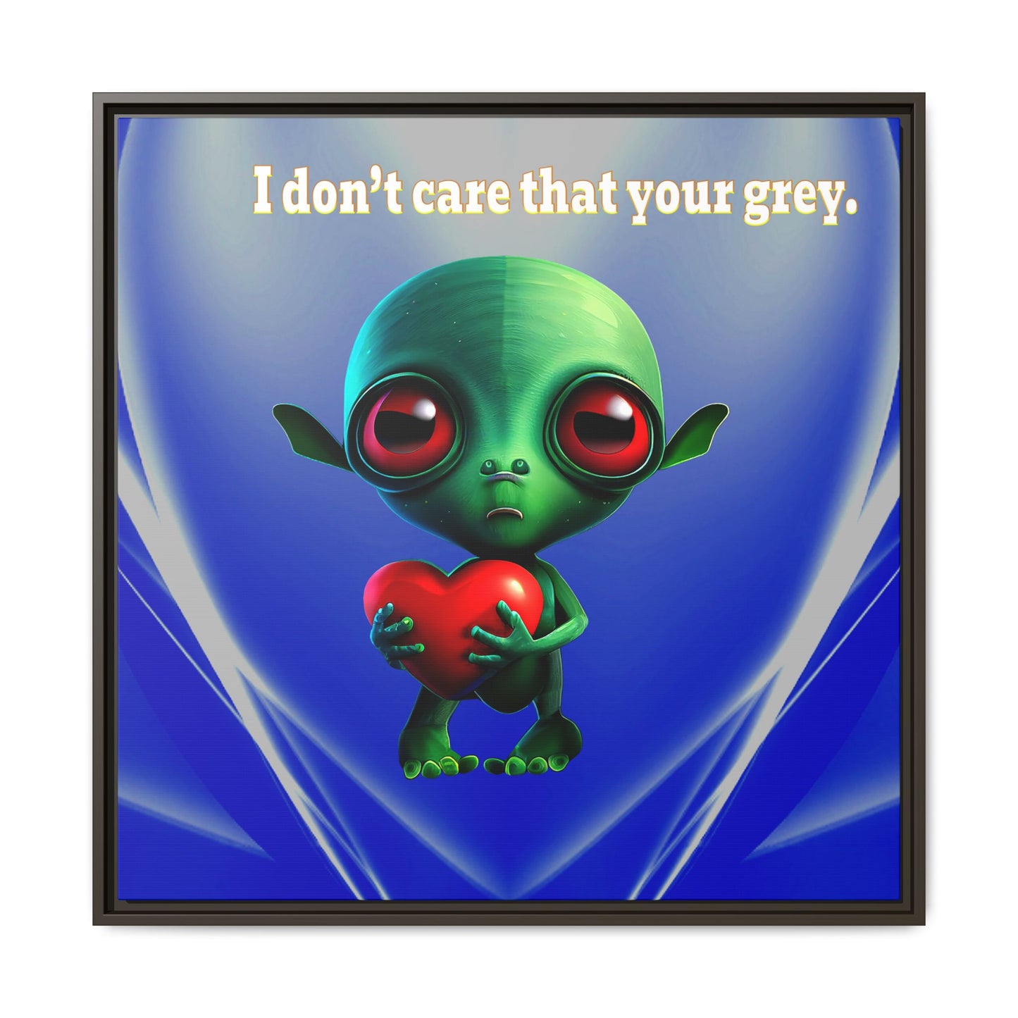 I don't care that your grey - framed canvas art (blue-white wave)