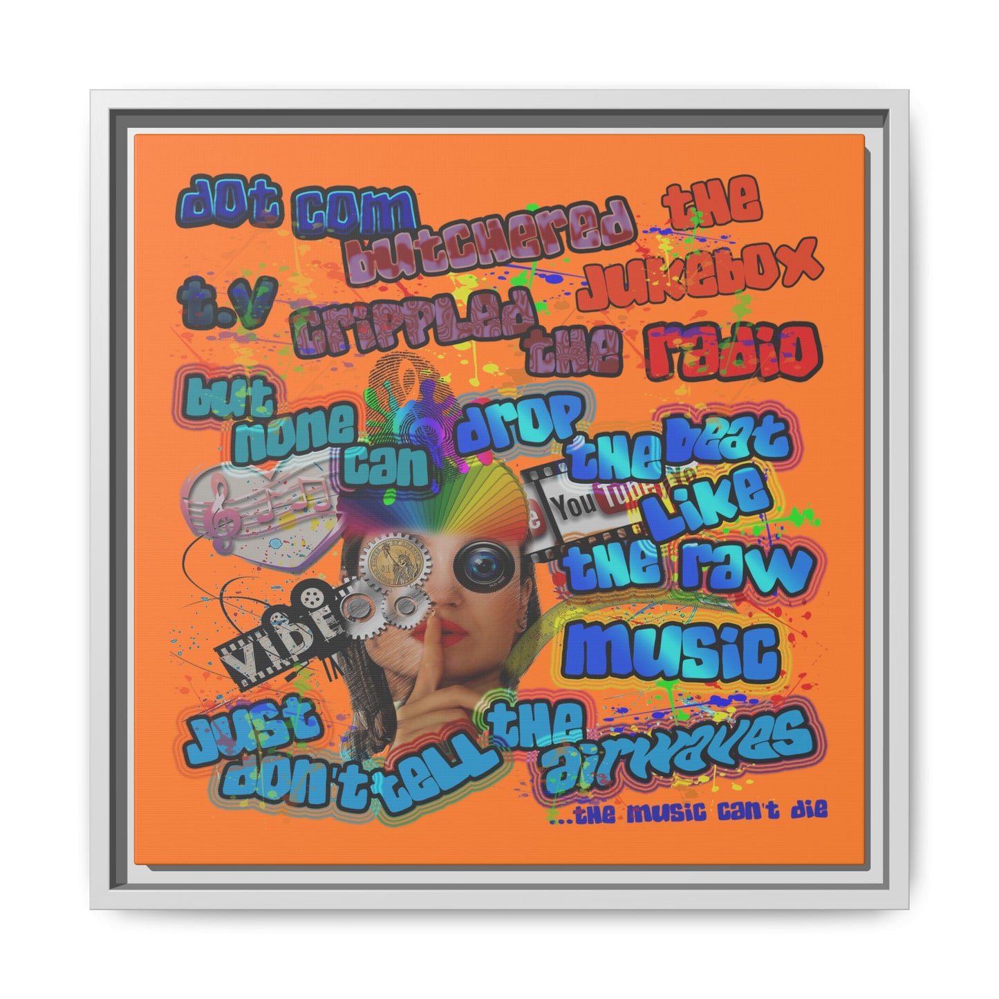 drop the beat - framed canvas art (crusta)