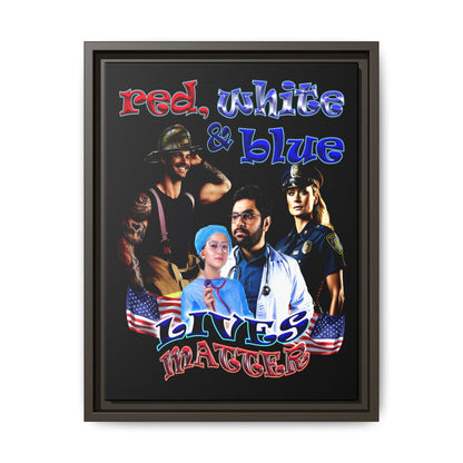 rw&b lives matter - framed canvas art (black)