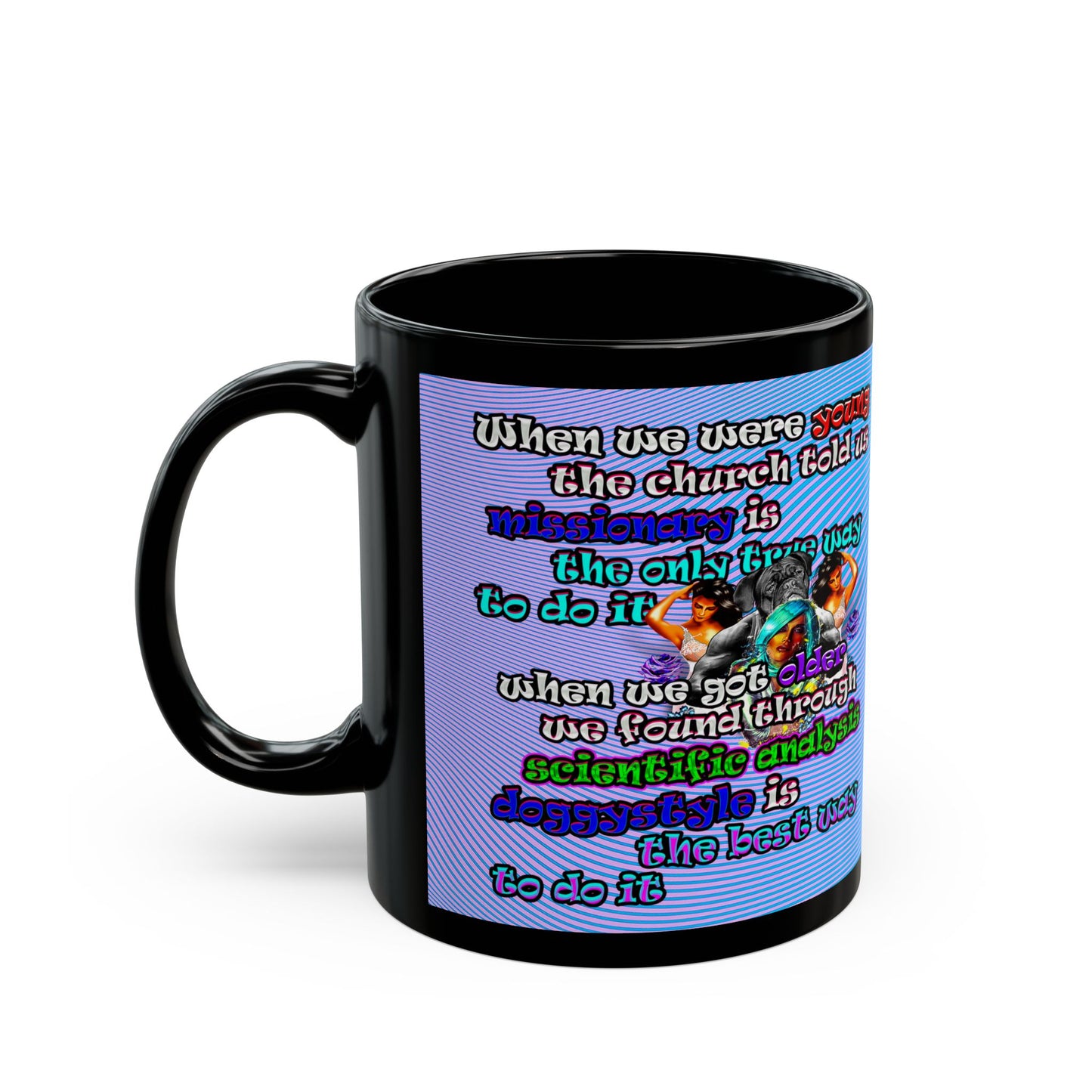 doggystyle - Black Mug (light blue-purple wave)