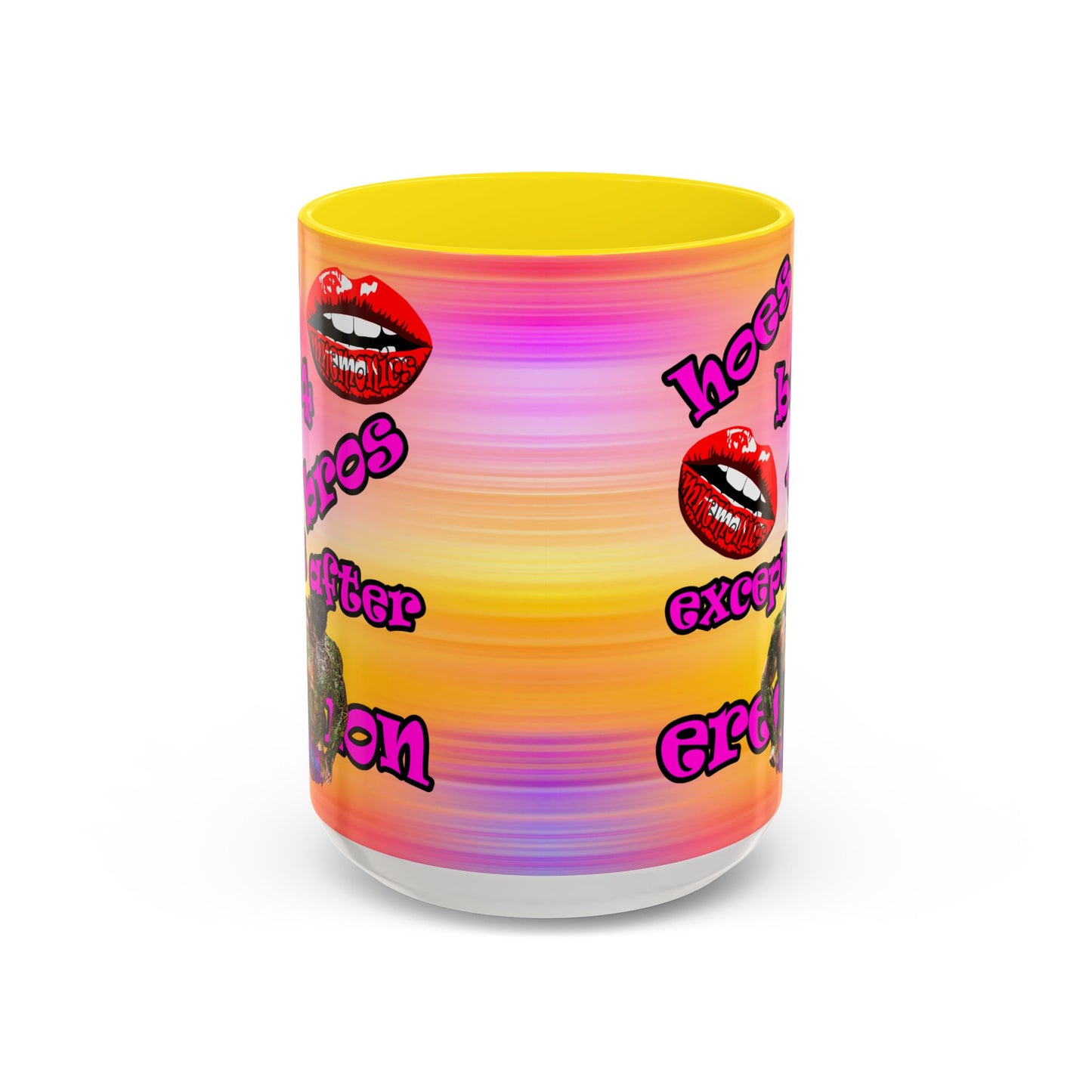 hoes b4 bros - Accent Mug (color blur)