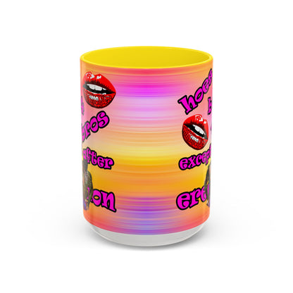 hoes b4 bros - Accent Mug (color blur)
