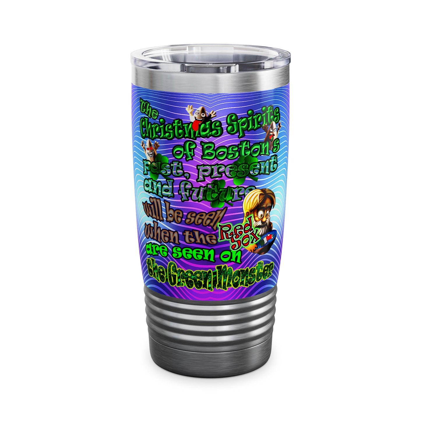christmas spirits of boston - Ringneck Tumbler, 20oz (purple wave)