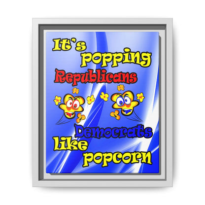 popping like popcorn - framed canvas art (blue-white wave)