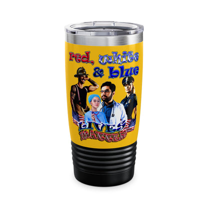 rw&b lives matter - Ringneck Tumbler, 20oz (yellow)