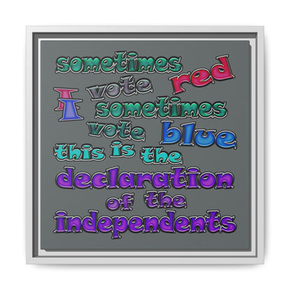 declaration of the independents - framed canvas art (dark grey)