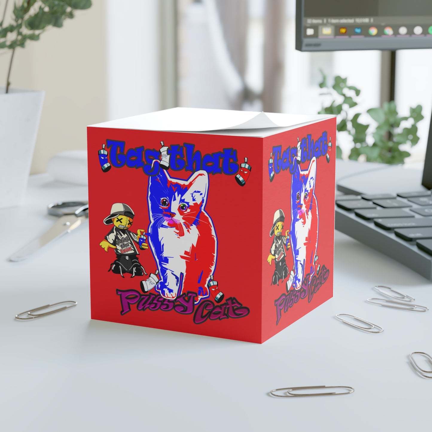 tag that - note cube (red)