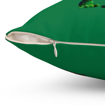 I don't care that your grey - Spun Polyester Square Pillow - (dark green)
