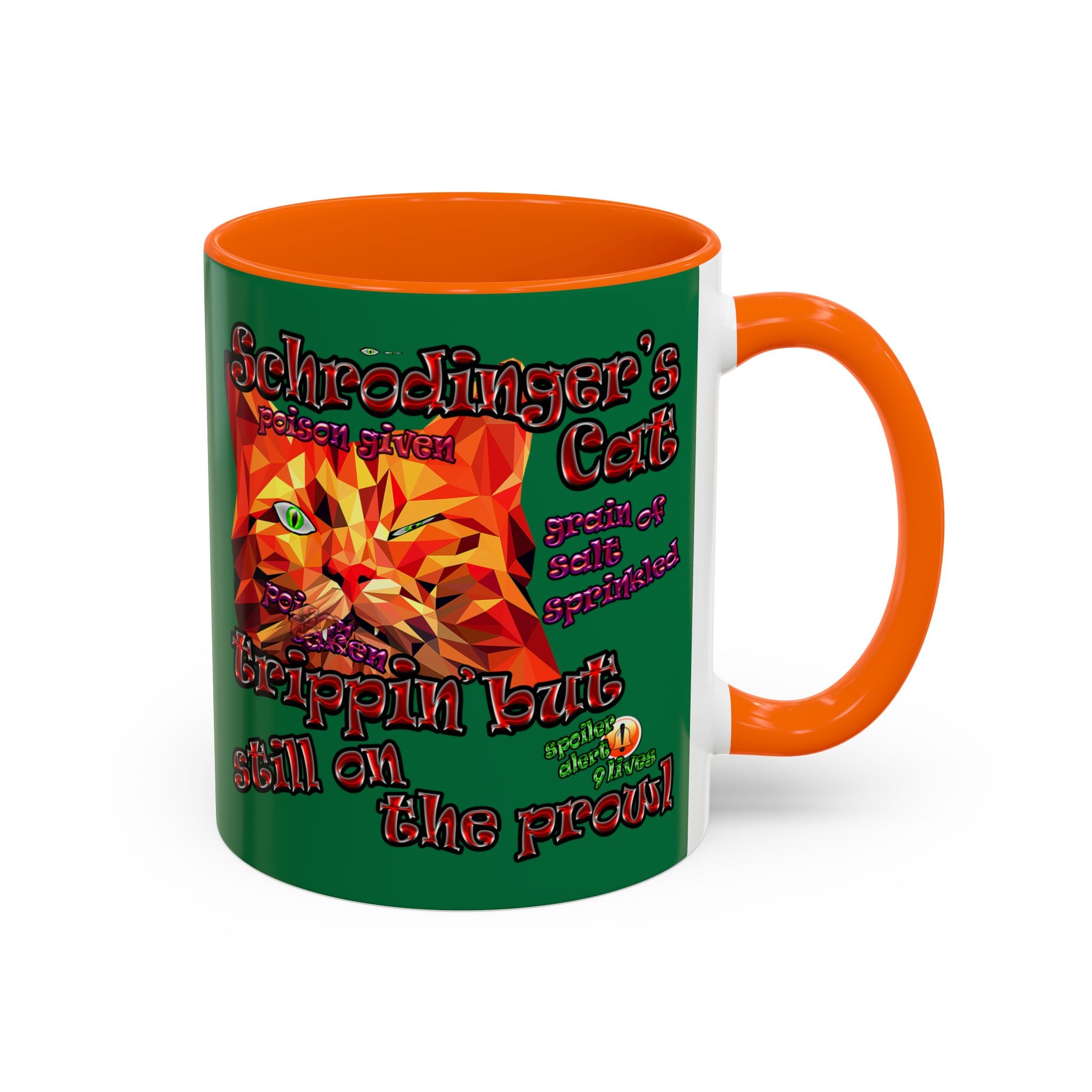 schrodinger's cat - Accent Mug (dark green)