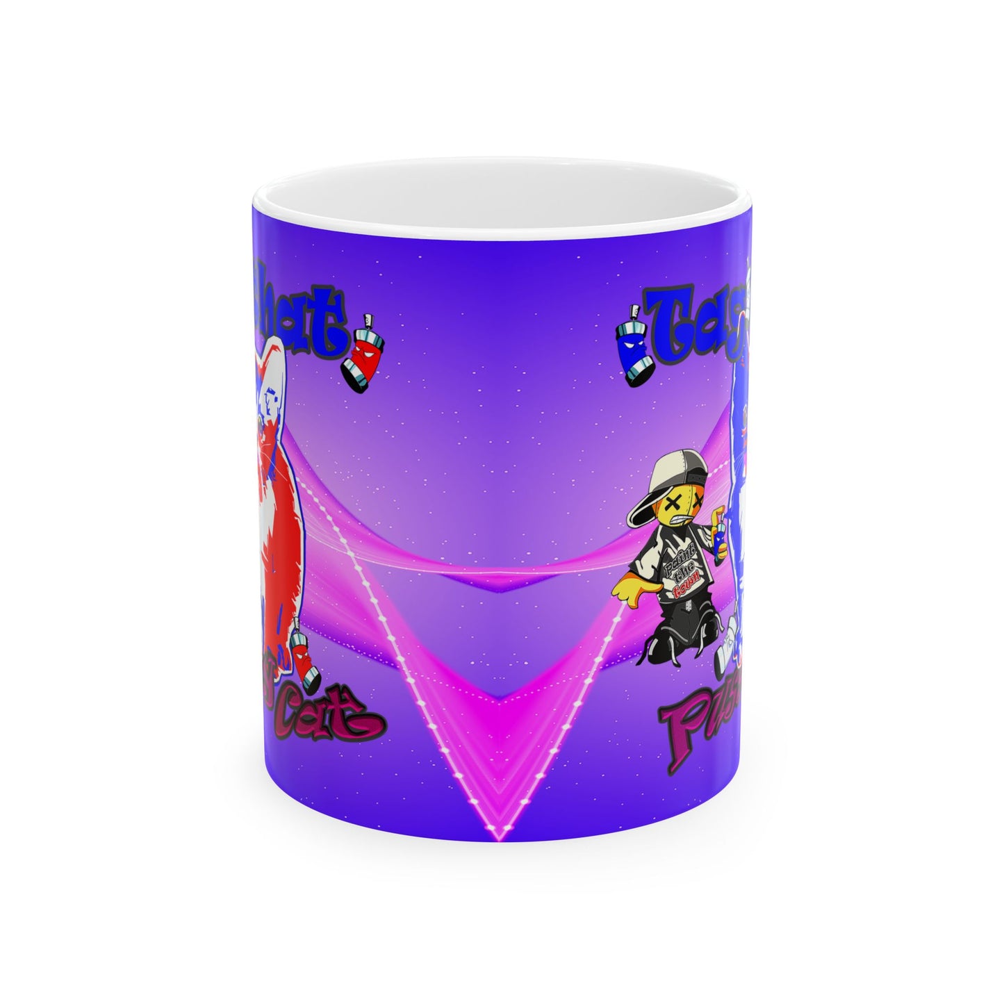 tag that - White Mug (purple-pink wave)