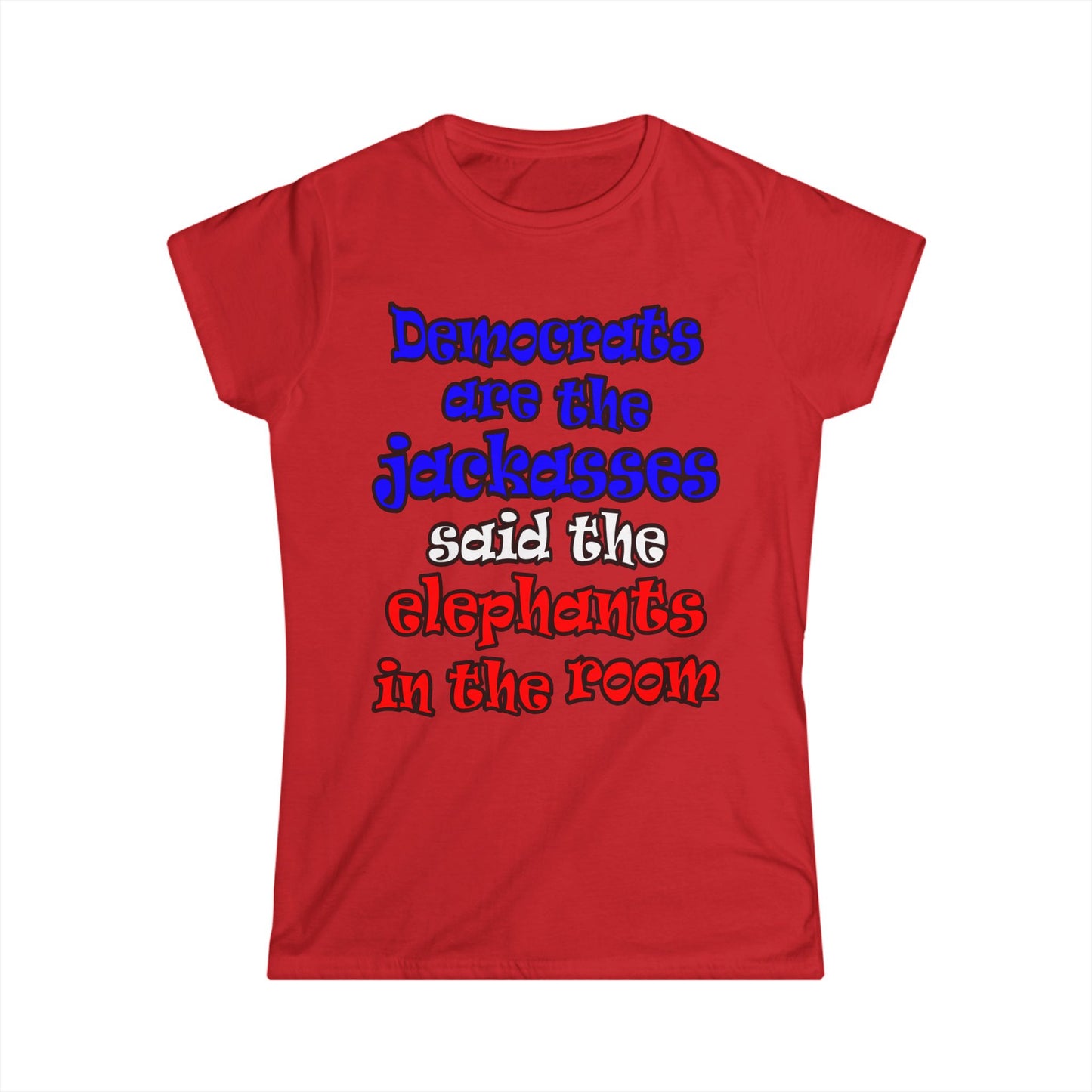 donkeys and elephants - Women's Softstyle Tee