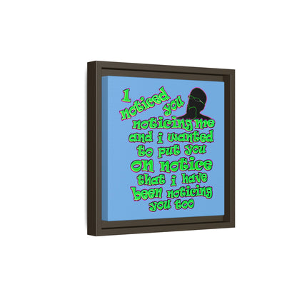 noticed you noticing - framed canvas art (light blue)