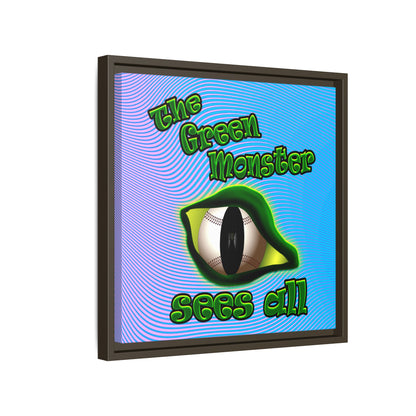 green monster - framed canvas art (light blue-purple wave)
