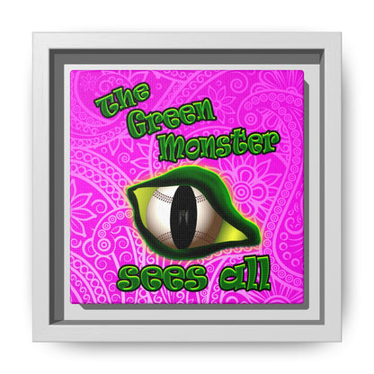 green monster - framed canvas art (pink swirl)