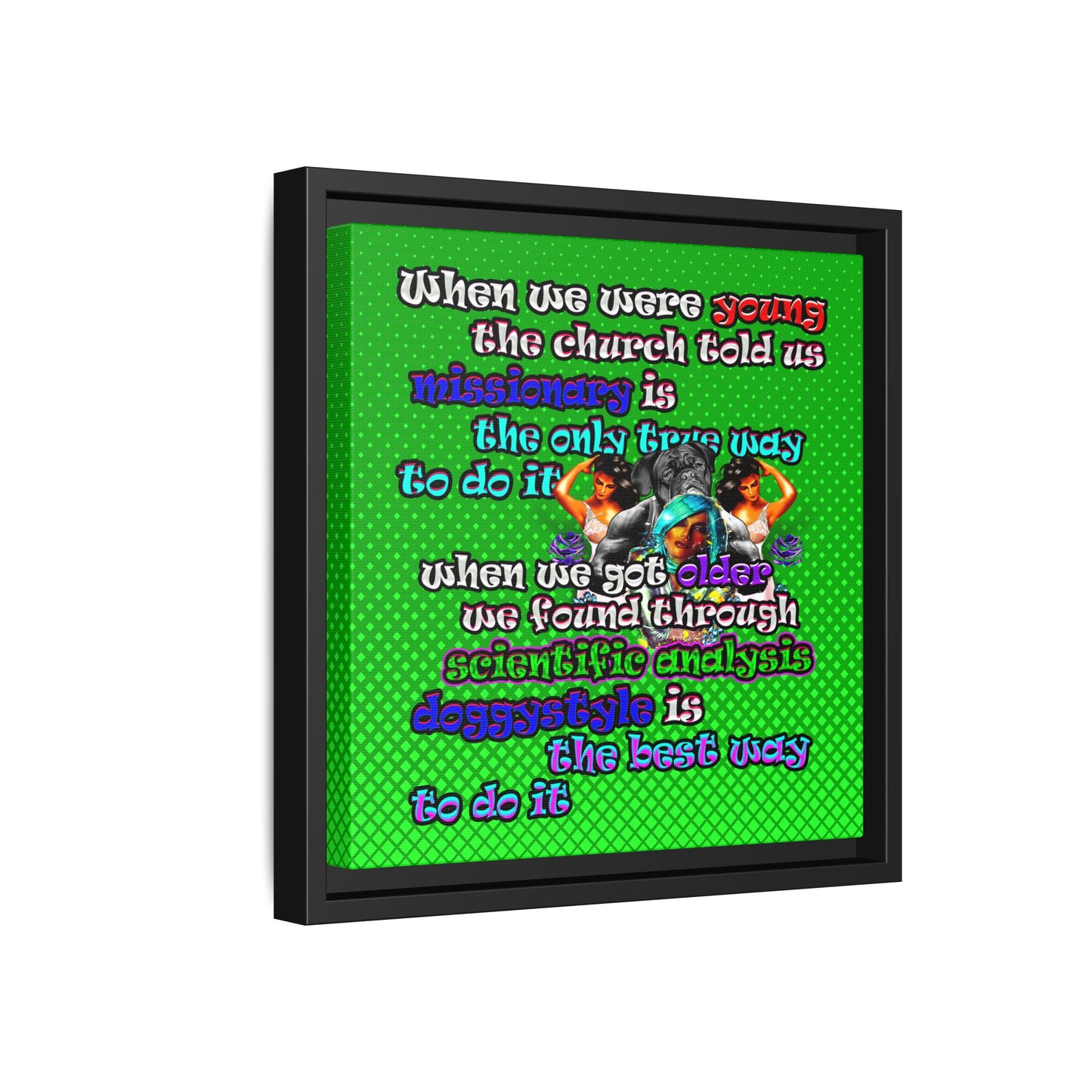 doggystyle - framed canvas art (logo green)