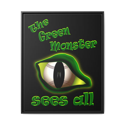 green monster - framed canvas art (black)
