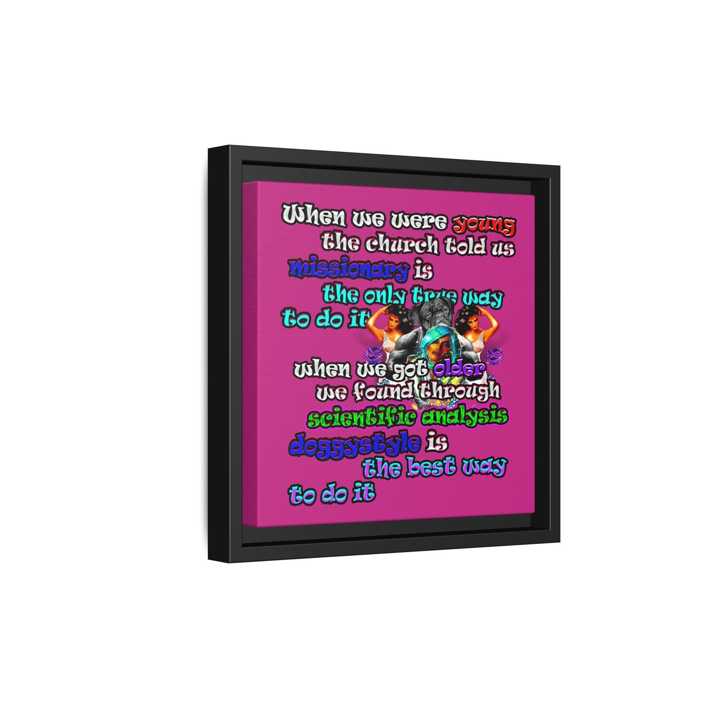 doggystyle - framed canvas art (pink)