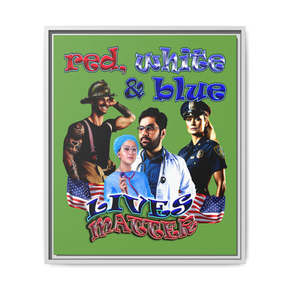 rw&b lives matter - framed canvas art (green)