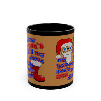 santa's shoes - Black Mug (light brown)