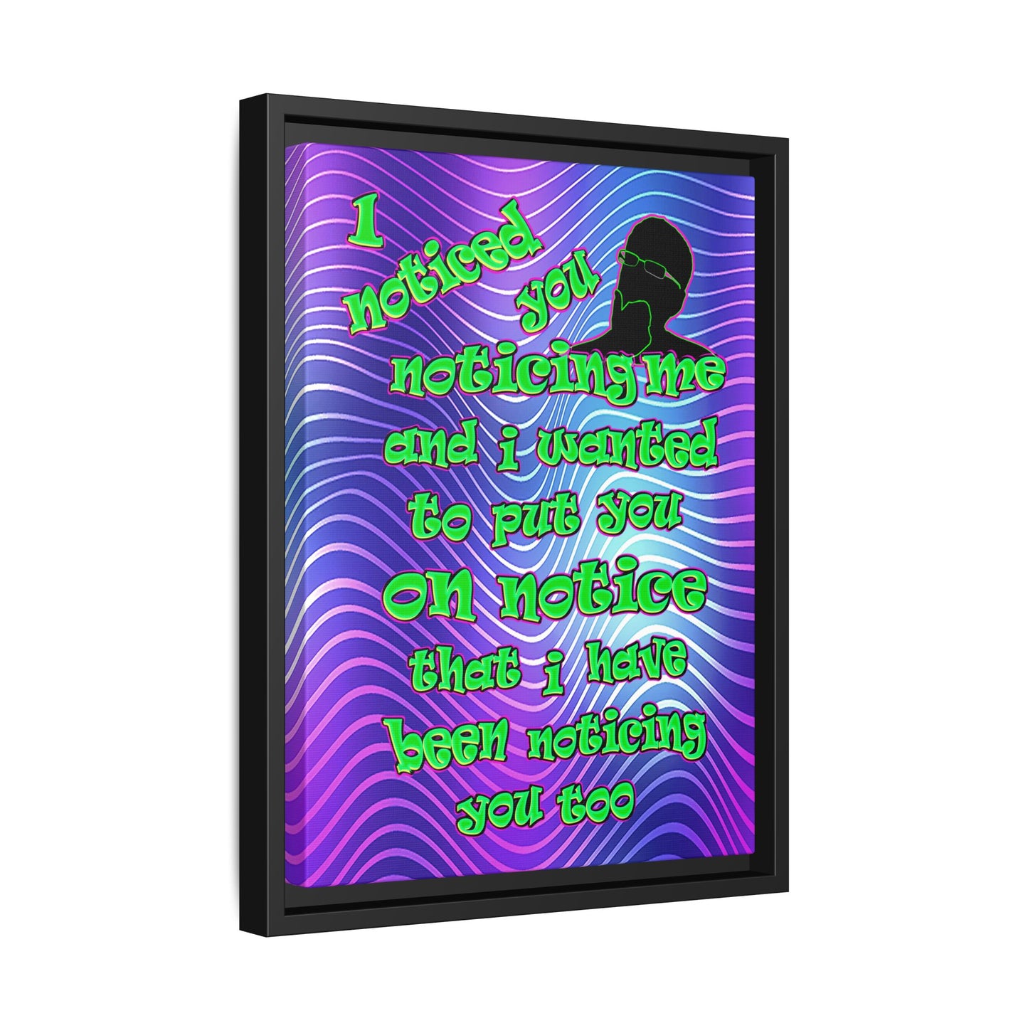 noticed you noticing - framed canvas art (purple wave)