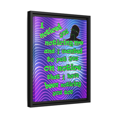 noticed you noticing - framed canvas art (purple wave)