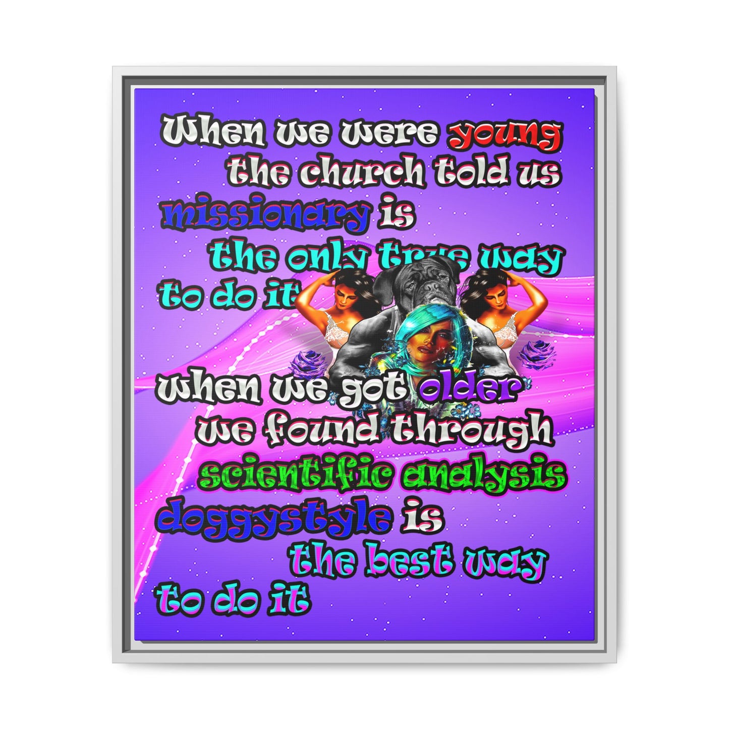 doggystyle - framed canvas art (purple-pink wave)