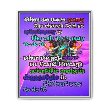 doggystyle - framed canvas art (purple-pink wave)