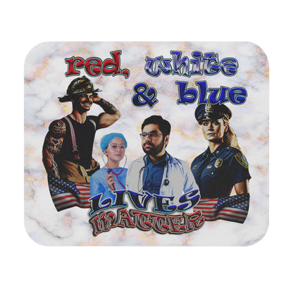 rw&b lives matter - Mouse Pad (Rectangle) (white marble)