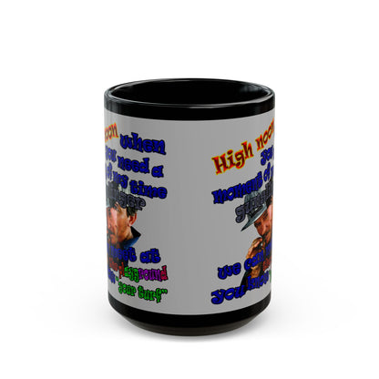 high noon - Black Mug (light grey)