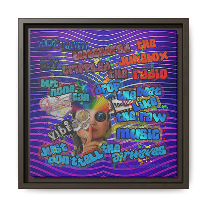 drop the beat - framed canvas art (purple wave)