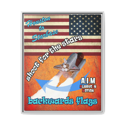 shoot for the stars - framed canvas art (burnt orange)