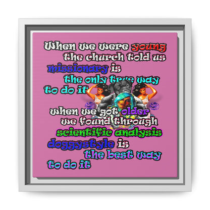 doggystyle - framed canvas art (light pink)
