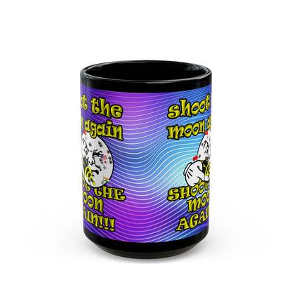 shoot the moon again - Black Mug (purple wave)