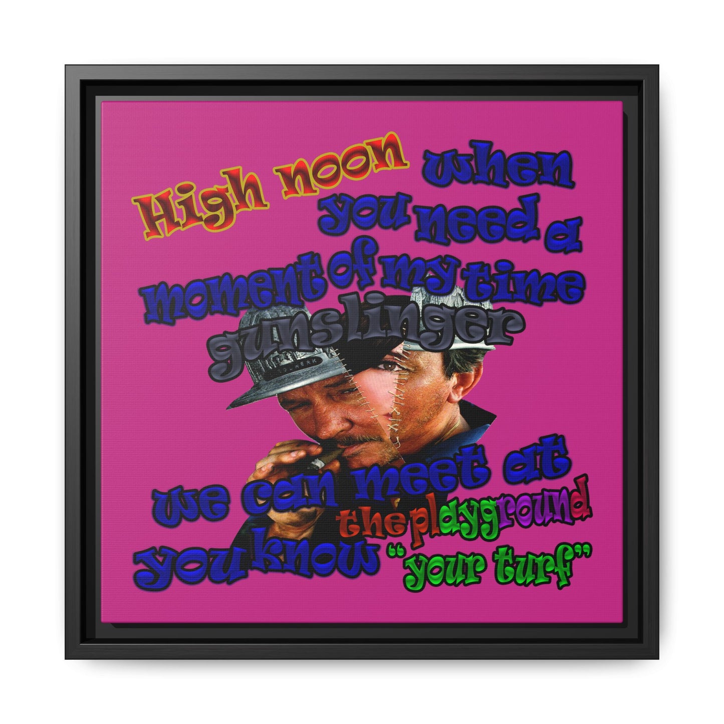 high noon - framed canvas art (pink)