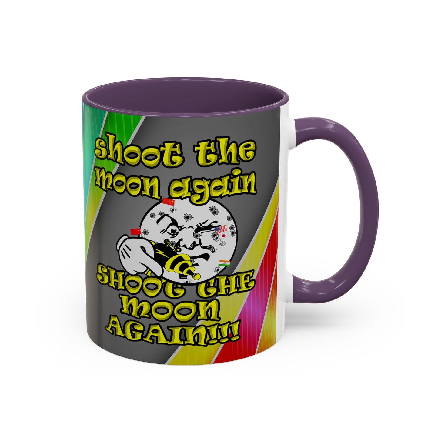 shoot the moon again - Accent Mug (rainbow split)