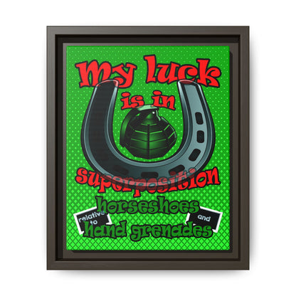 my luck - framed canvas art (logo green)