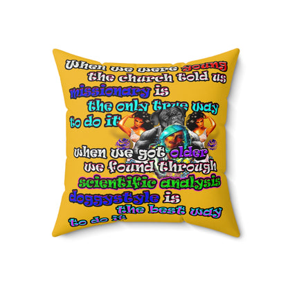doggystyle - Spun Polyester Square Pillow - (yellow)