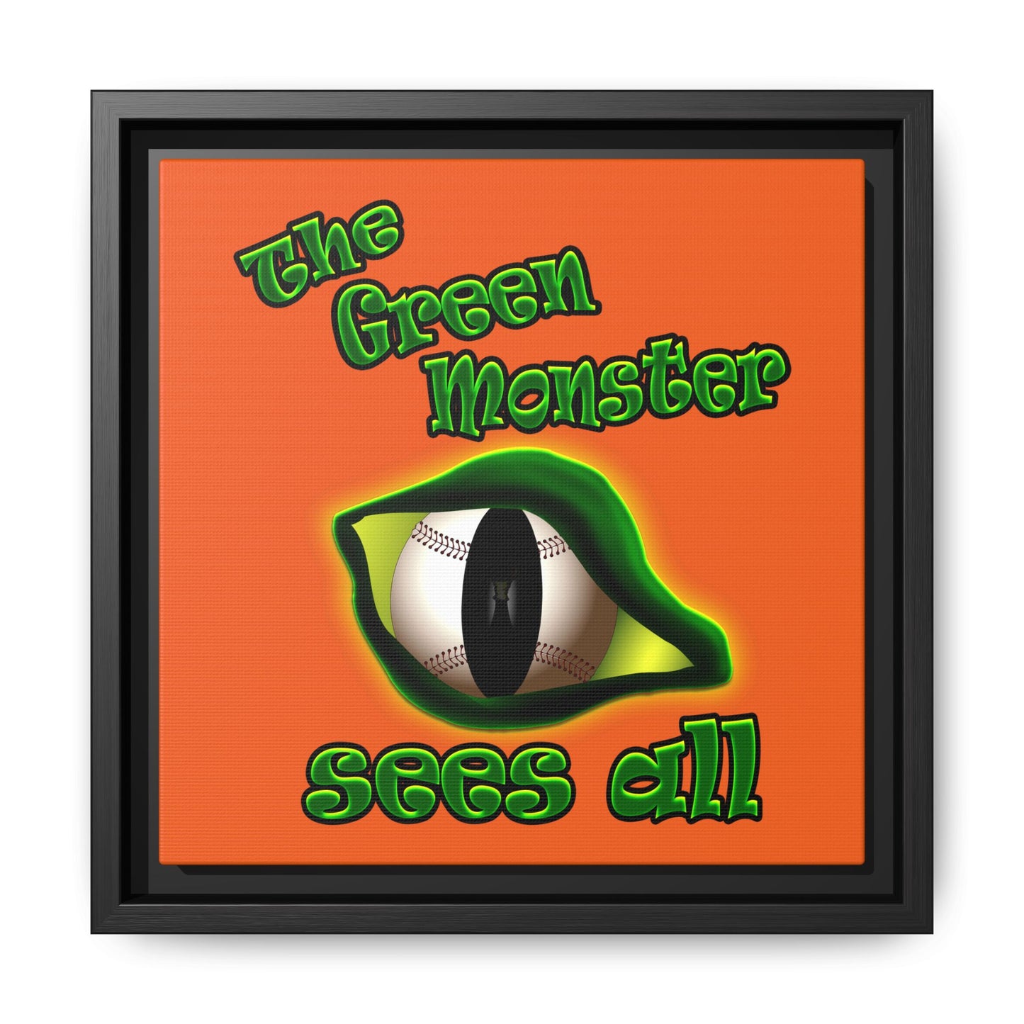 green monster - framed canvas art (orange)