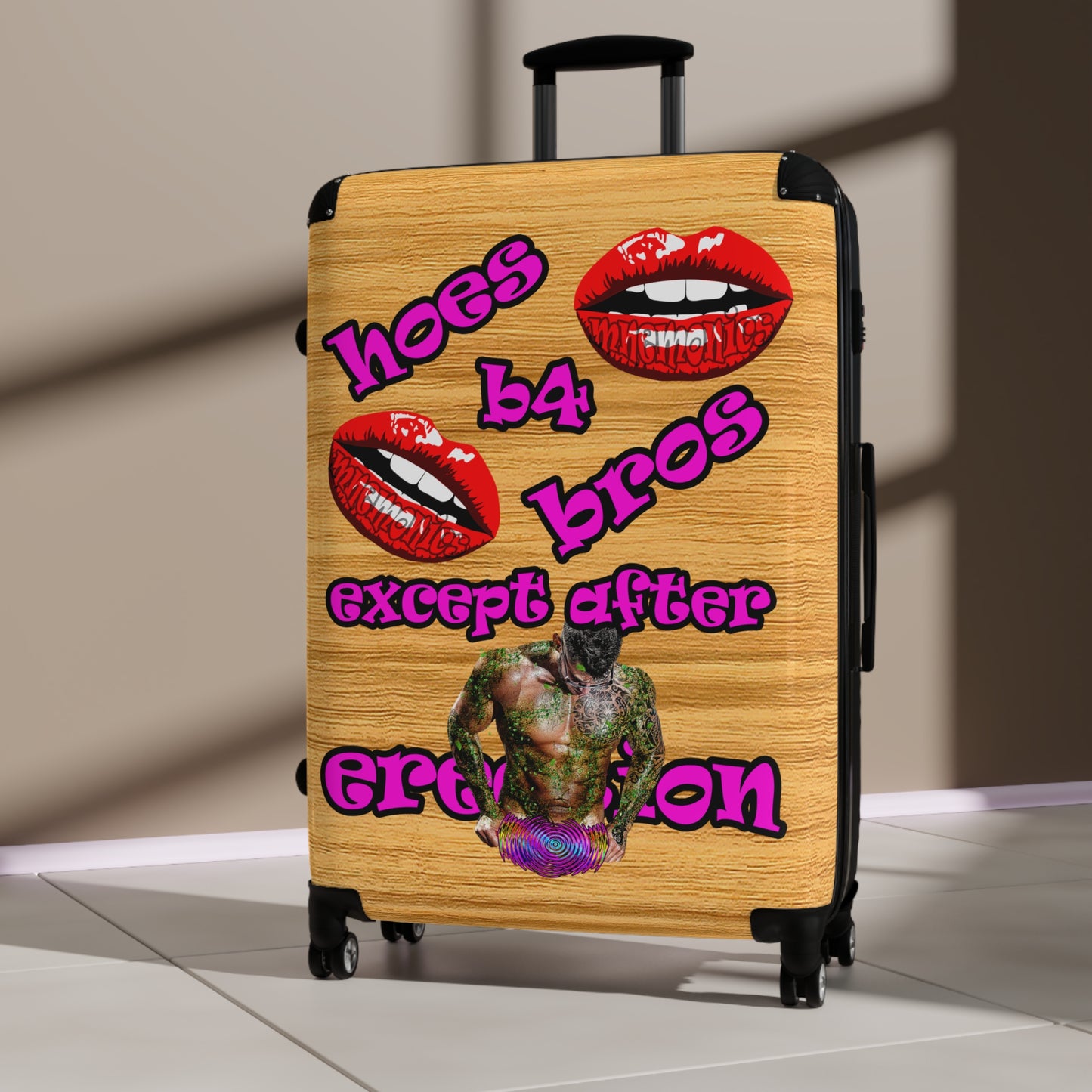 hoes b4 bros - Suitcase (butterscotch wood finish)