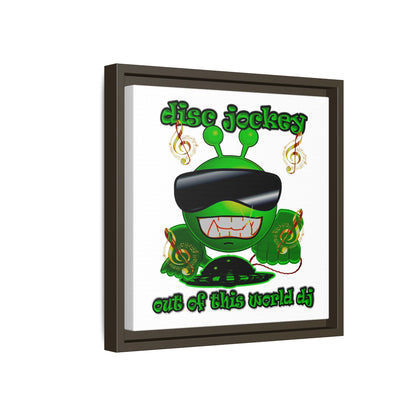 disc jockey - framed canvas art (white)