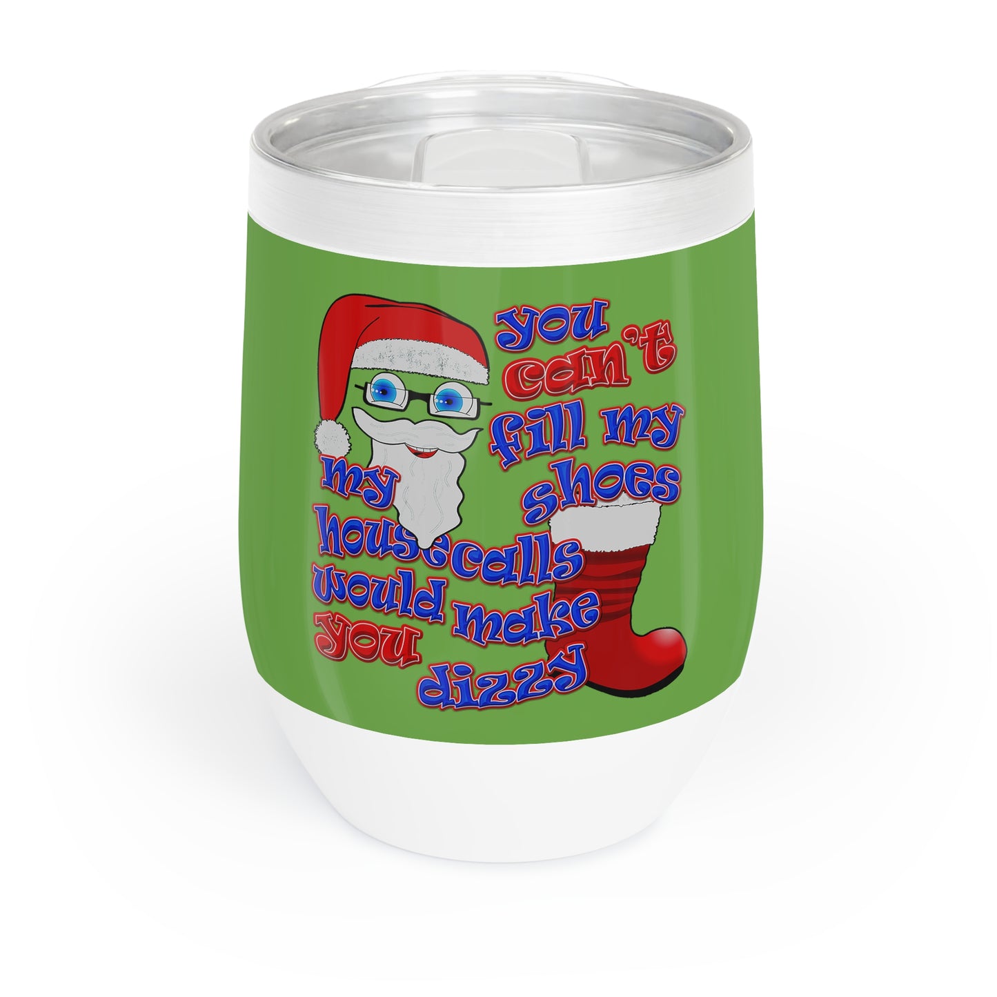 santa's shoes - Chill Wine Tumbler (green)