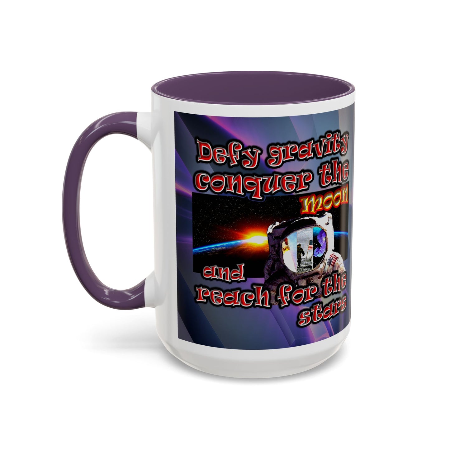 defy conquer reach - Accent Mug (grey-pink wave)