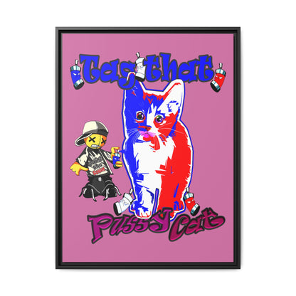 tag that - framed canvas art (light pink)
