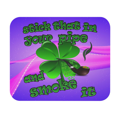 stick that in your pipe and smoke it - Mouse Pad (Rectangle) (purple-pink wave)