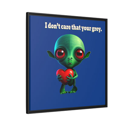 I don't care that your grey - framed canvas art (dark blue)