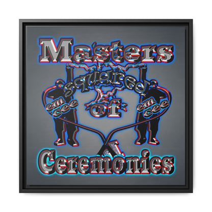 em cee squared - framed canvas art (grey-light grey)