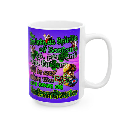 christmas spirits of boston - White Mug (purple-pink wave)